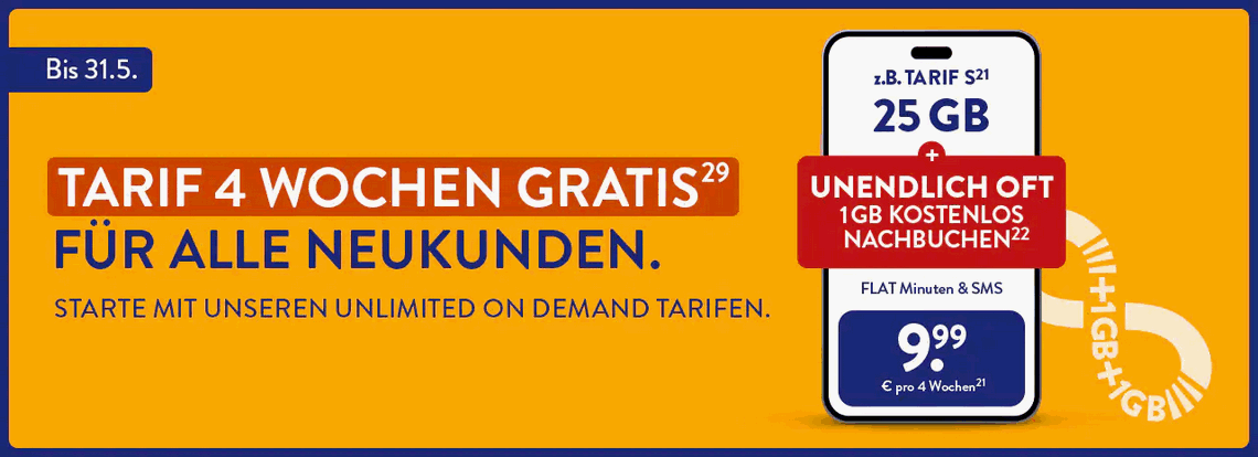 ALDI TALK Aktion im Mai 2026 mit 4 Wochen Gratis-Nutzung