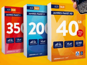 Zum Beitrag: ALDI TALK Jahrespakete: Aktion vom 2.6.2025 bis 6.7.2025 von 69,99 € bis 149 €