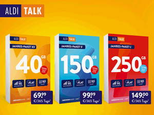 Zum Beitrag: ALDI TALK Jahrespakete: Aktion vom 14.11.2024 bis 31.12.2024 – und SIM-Karten-Startpaket für 1,99 €