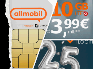 allmobil FLAT L Aktion mit Cashback für effektiv 3,99 € im Monat als LogiTel-Deal zum 25. Geburtstag