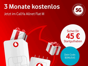 Zum Beitrag: CallYa Allnet Flat M: 20 GB Allnet-Flat 12 Wochen gratis − dank Frühlingsaktion mit 45 € Startguthaben