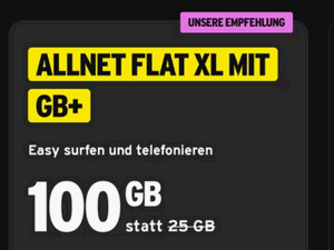 Zum Beitrag: congstar Allnet-Flat XL: 100 GB Allnet-Flat für 35 € im Monat aufgetaucht – aber nur für Bestandskunden