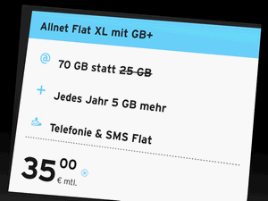 Zum Beitrag: congstar Allnet-Flat XL (GB+) mit 70 GB Datenvolumen als Angebot für Bestandskunden