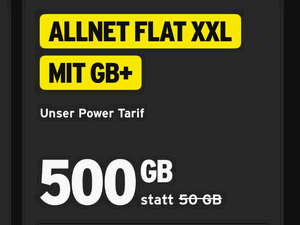 congstar Allnet-Flat XL mit 500 GB für 49 € congstar Allnet-Flat XL mit 500 GB für 49 €