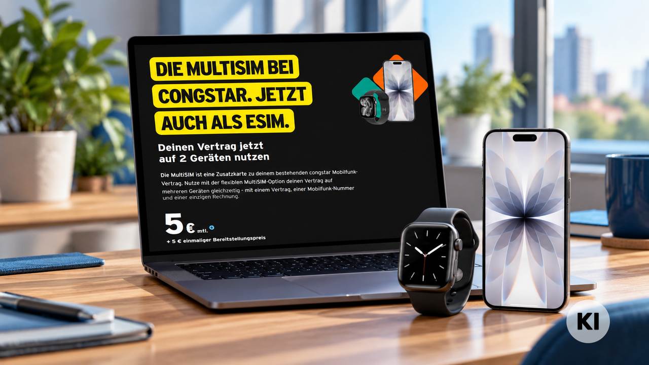 congstar MultiSIM für 5 € im Monat für Apple Watch