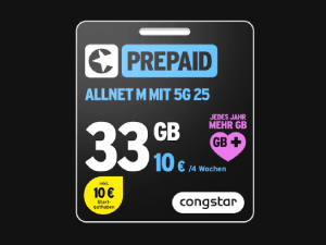 Congstar Prepaid Allnet M 33 GB