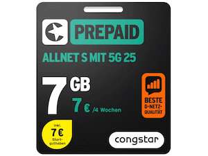 congstar Prepaid Allnet-Flat S mit 7 GB