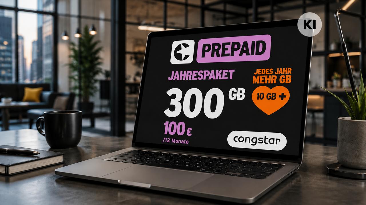 Zum Beitrag: Congstar Jahrespaket: Prepaid Allnet-Flat mit 300 GB Datenvolumen für 100 €
