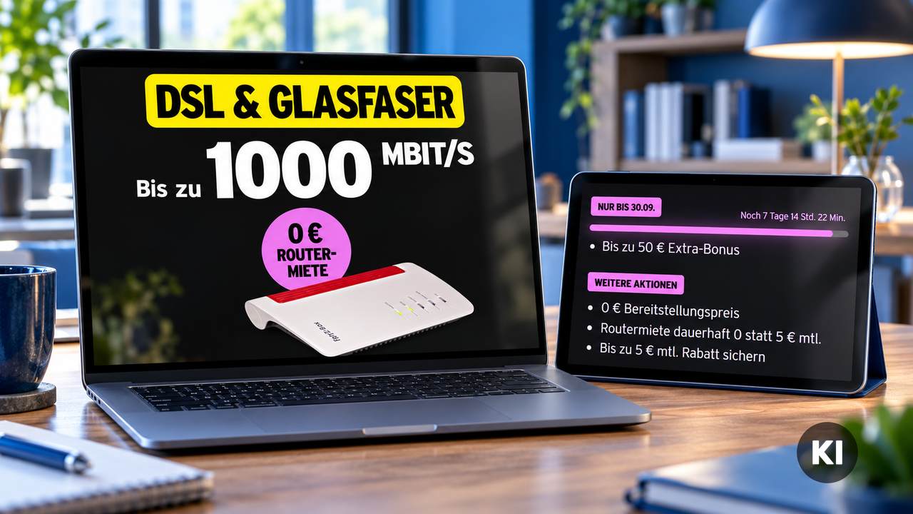 congstar Zuhause-Tarife (DSL, Glasfaser) mit vielen Aktionsvorteilen: 0 € Routermiete, 0 € Bereitstellungspreis
