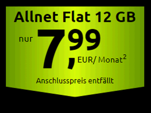 crash Allnet-Flat 12 GB für 7,99 € im Monat