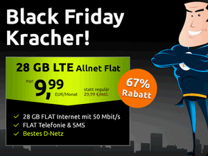 crash Allnet-Flat mit 28 GB LTE als Black-Friday-Kracher 2023
