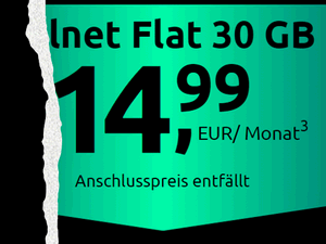 crash Allnet-Flat 30 GB für 14,99 € im Monat