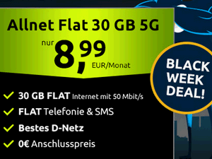 crash Allnet-Flat 30 GB im Telekom-Netz für 8,99 € im Monat crash Allnet-Flat 30 GB im Telekom-Netz für 8,99 € im Monat