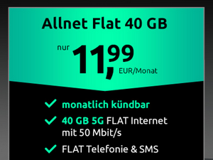 crash Allnet-Flat 40 GB 5G im Vodafone-Netz (monatlich kündbar)