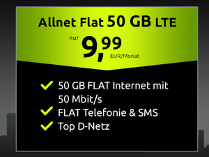 crash Allnet-Flat 50 GB LTE zur Black Week für 9,99 € im Monat