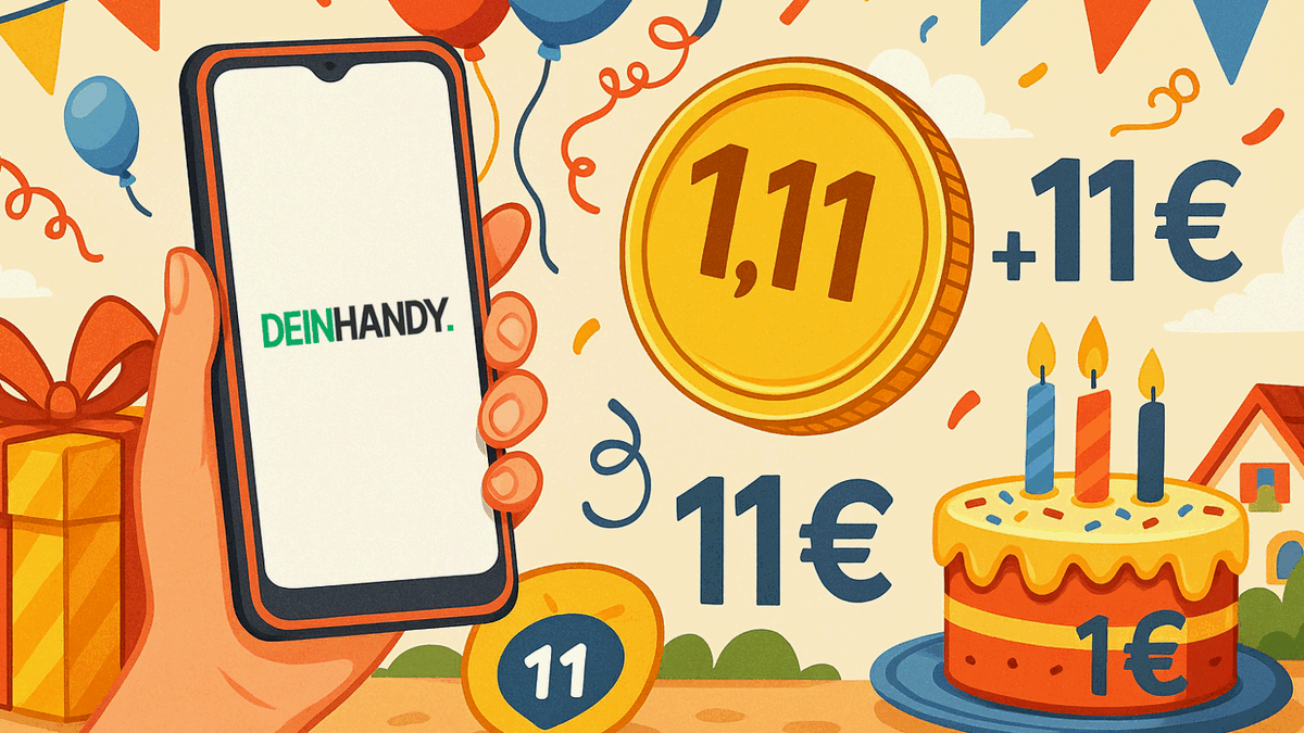 Zum Beitrag: DEINHANDY feiert 11. Geburtstag − mit Smartphones für 1,11 € und 11 € Zuzahlung
