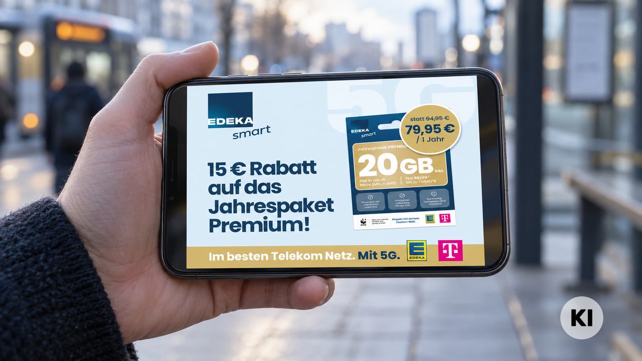 Zum Beitrag: EDEKA smart: 15 € Rabatt-Aktion fürs Jahrespaket Premium [Ø 6,66 € im Monat]