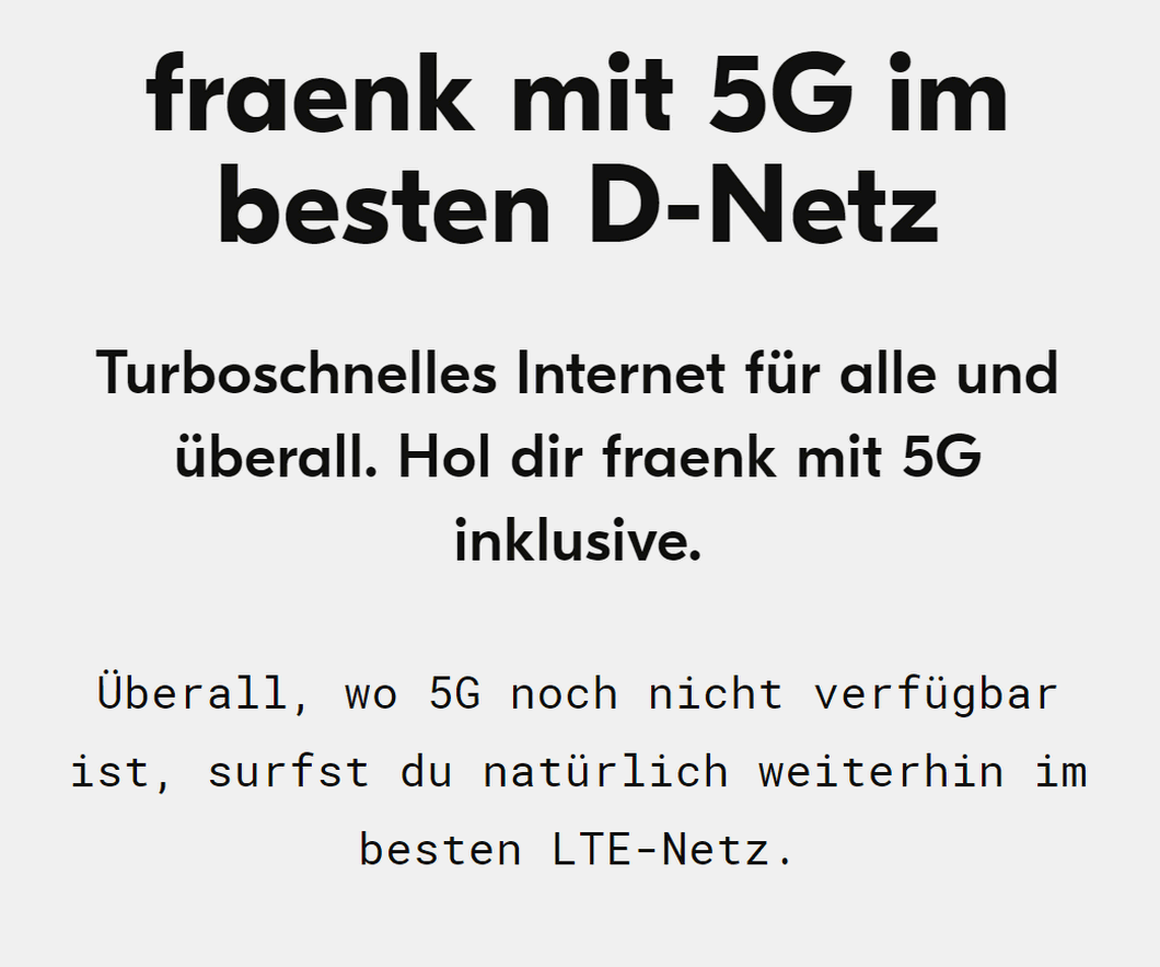 Der Countdown auf der Website verrät es: fraenk mit 5G-Tarifen ab 13. Februar 2024