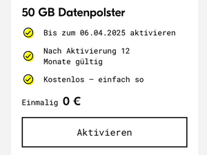 fraenk Datenpolster: 50 GB Datenvolumen gratis für 12 Monate