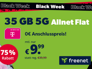 Zum Beitrag: Freenet: Telekom Allnet-Flat 35 GB (5G) für 9,99 € im Monat − ohne Anschlusspreis