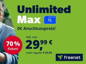 Zum Beitrag: freenet o2 Mobile Unlimited Max [5G] für 29,99 € Grundgebühr im Monat