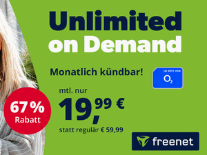 Zum Beitrag: Monatlich kündbare freenet Mobile Unlimited on Demand Allnet-Flat für 19,99 € Grundgebühr