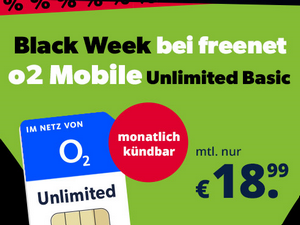 freenet Telefónica Unlimited Basic 5G monatlich kündbar für 18,99 € im Monat zur Black Week 2024