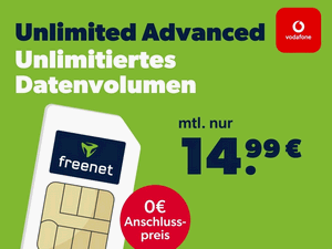 Zum Beitrag: Freenet Vodafone Allnet Unlimited Advanced 50 für 14,99 € im Monat − wie zum Black Friday