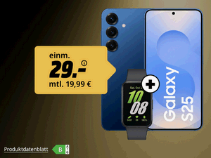 Zum Beitrag: Galaxy S25 für 19,99 € im Monat − Preisvergleich für die begehrten Unter-20-Euro-Bundles