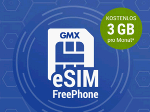 Zum Beitrag: GMX FreePhone: eSIM-Tarif mit 3 GB Allnet-Flat gratis