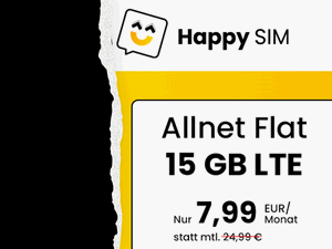 Happy SIM mit 15 GB Allnet-Flat
