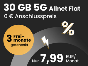 Happy SIM 30 GB für 7,99 € mit 3 Freimonaten zur Black Week 2024