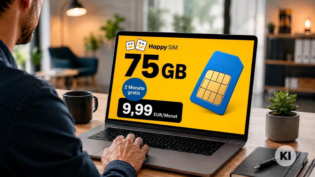 Happy SIM: 75 GB Allnet-Flat mit 2 Freimonaten