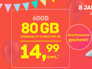 HIGH 80 Aktionstarif für 14,99 Euro Grundgebühr