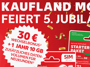 Zum Beitrag: Kaufland mobil: 30 € Wechselbonus Aktion vom 2.5.2025 bis 30.6.2025 − für Neukunden