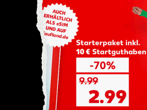 Zum Beitrag: Kaufland mobil Starterpaket im Angebot für 2,99 €