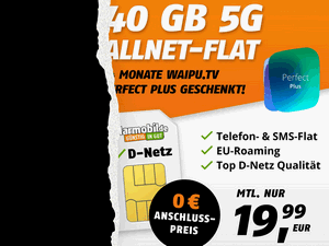 Klarmobil Allnet-Flat 40 GB 5G für 19,99 € im Monat