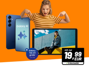 Zum Beitrag: Klarmobil: Galaxy S25 Deal + 50-GB-Vertrag für 19,99 € + gratis Glaxaxy Tab 11