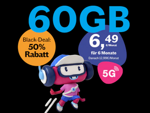 Zum Beitrag: Verbessert: Lebara HELLO! 50+10 = 60 GB Allnet-Flat ab 6,49 € im Monat dank Black-Friday-Aktion