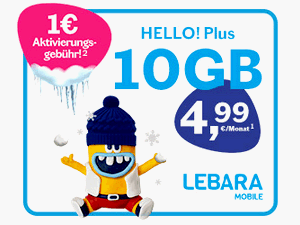 Zum Beitrag: Lebara: 10 GB Allnet-Flat [5G] für 4,99 € im Monat, 1 € Aktivierungsgebühr