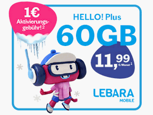 Lebara Hello! 60 GB Allnet-Flat für 11,99 € im Monat (2025 Aktion)