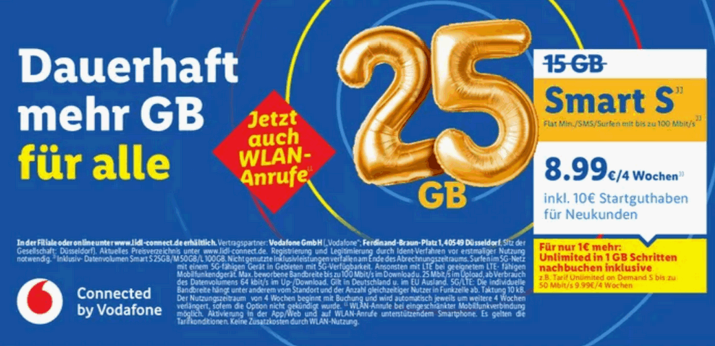 LIDL Connect Verbesserung mit Unlimited-Option im Oktober 2025