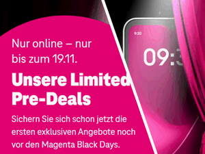 Zum Beitrag: Magenta Black Days: Black-Friday-Aktion der Telekom 2025 ab dem 20.11.2025 − und bis zum 19.11.2025 mit Pre-Deals (T Phone 3)