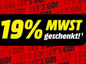 Zum Beitrag: MediaMarkt: 19% Mehrwertsteuer geschenkt Aktion bis 30.10.2023, 8:59 Uhr − leider nicht für Tarife (aber trotzdem gute Angebote)