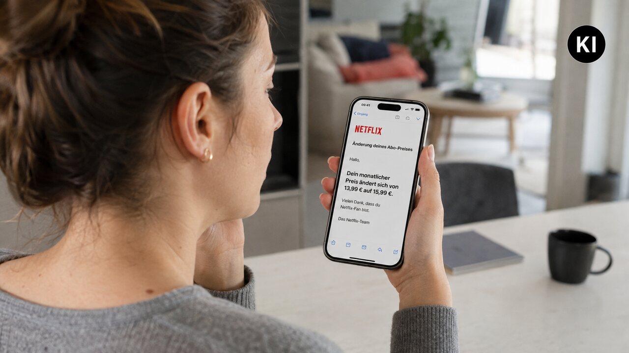 Netflix Preiserhöhung Mail Smartphone
