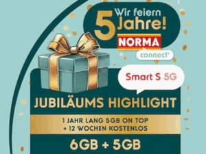 NORMA Connect mit 5 GB Datenvolumen extra zum 5-jährigen Jubiläum