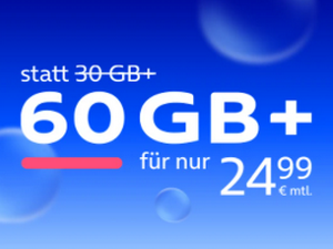 Zum Beitrag: o2 Mobile M Flex Aktion für 24,99 €: Original-Netzbetreiber-Tarif jetzt mit 60 GB statt 30 GB  − und wie gewohnt ohne Anschlusspreis