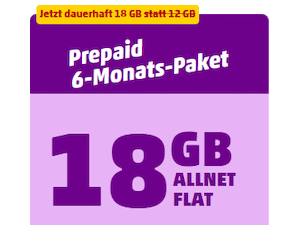 Zum Beitrag: Penny Mobil 6-Monats-Paket: Allnet-Flat + 18 GB Daten [5G] im Telekom-Netz für 29,99 €