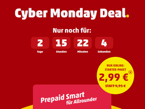 Zum Beitrag: Penny Mobil Cyber Monday Deal mit Startpaket für 2,99 €