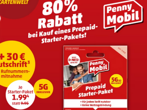 Zum Beitrag: Penny Mobil Starter-Paket für 1,99 €: SIM-Karte vom 25.11.2024 bis 1.12.2024 mit 80% Rabatt